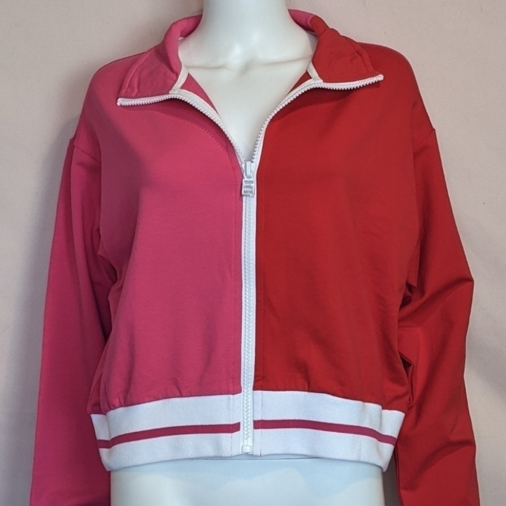 Solid & Striped The Cropped Jacket in Orchid and Bubblegum size Large